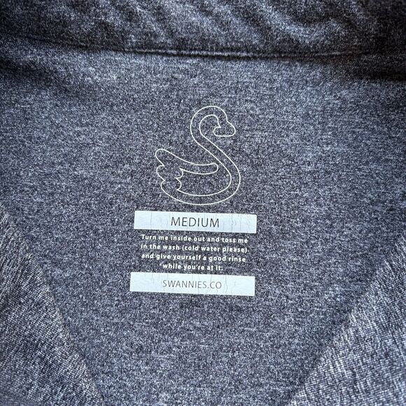 Swannies Men Medium 1/4 Zip Jacket Pullover Golf Long Sleeve Top Stretch Gray - Picture 5 of 10